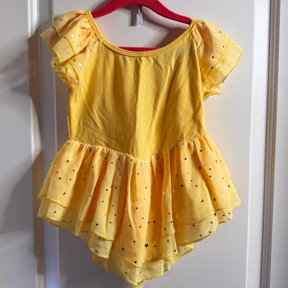 Yellow Starry Ruffle Leotard size 110/4T new without tags